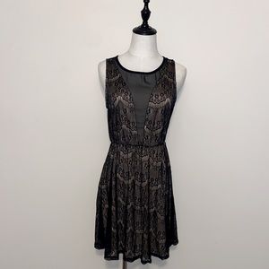 Black & Tan Lace Dress